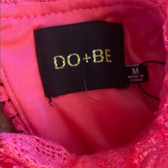 NWT Do+Be Pink Lace High Neck Open Back Dress Size M - Picture 4 of 11